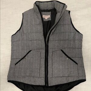 Merona Black and White Herringbone Vest/Jacket size XL
